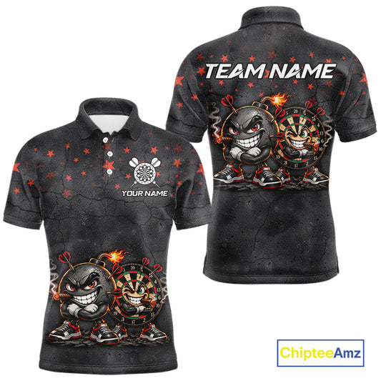 Custom Funny Bomb Darts Shirt For Men Personalized Bomb Grunge Darts Team Tournament Jersey NYN4843