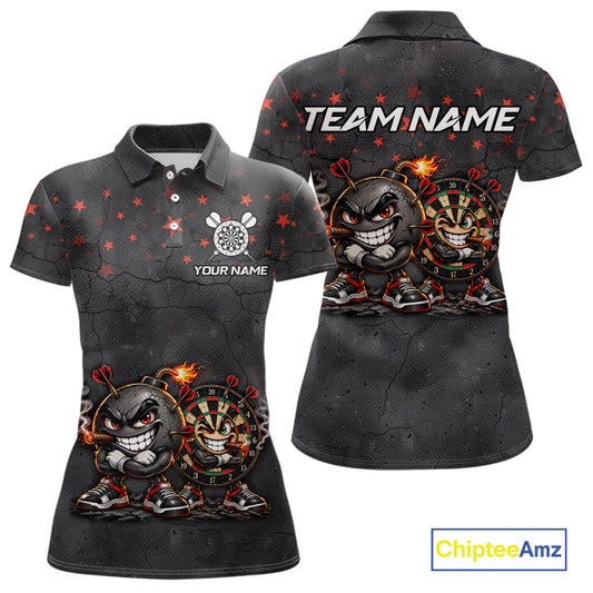 Custom Funny Bomb Darts Shirt For Women Personalized Bomb Grunge Darts Team Tournament Jersey NYN4843