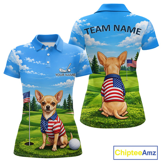 Chihuahua Golf Team Shirt Custom Funny Golf Polos For Women Matching Couples Golf Shirts NYN4440