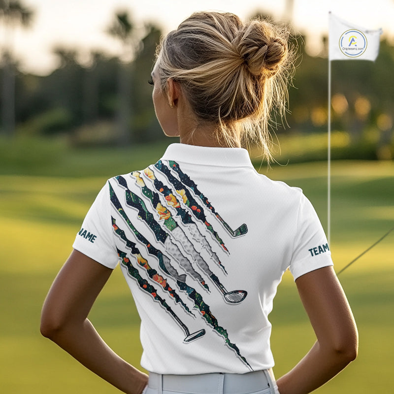 Cactus Pattern Golf Polo Shirt For Womens Custom Cactus Golf Team Shirt, Golfer Gifts NYN2855