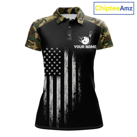 Patriotic USA Flag Darts Polo 1/4-Zip Shirt For Men Custom Green Military Camouflage Darts Team Jersey NYN4513