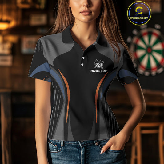 Custom Wolf With Beer Funny Dart Polo Shirts For Women Dart Team Jerseys NYN1552