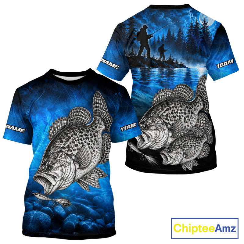 Custom Crappie Fishing Tournament Shirt Fishing Jersey Custom Name Fisherman Short & Long Sleeve Apparel NYN4716