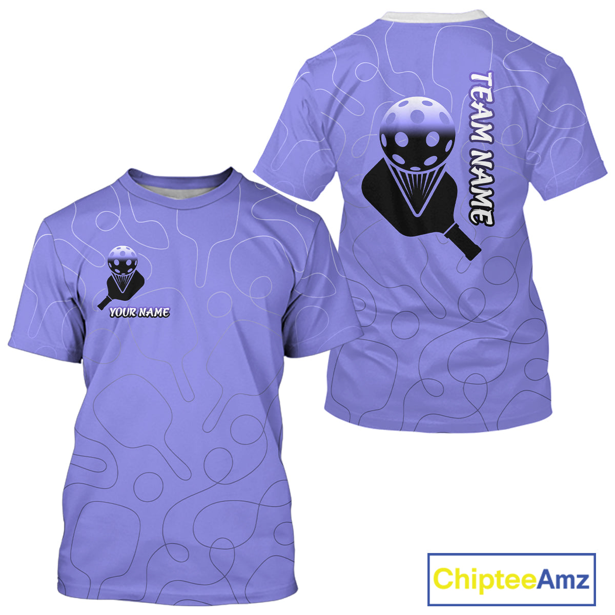 Custom Black And Purple Pickleball T-Shirt For Men Outfit Paddle Pickleball Team Shirt NYN0935