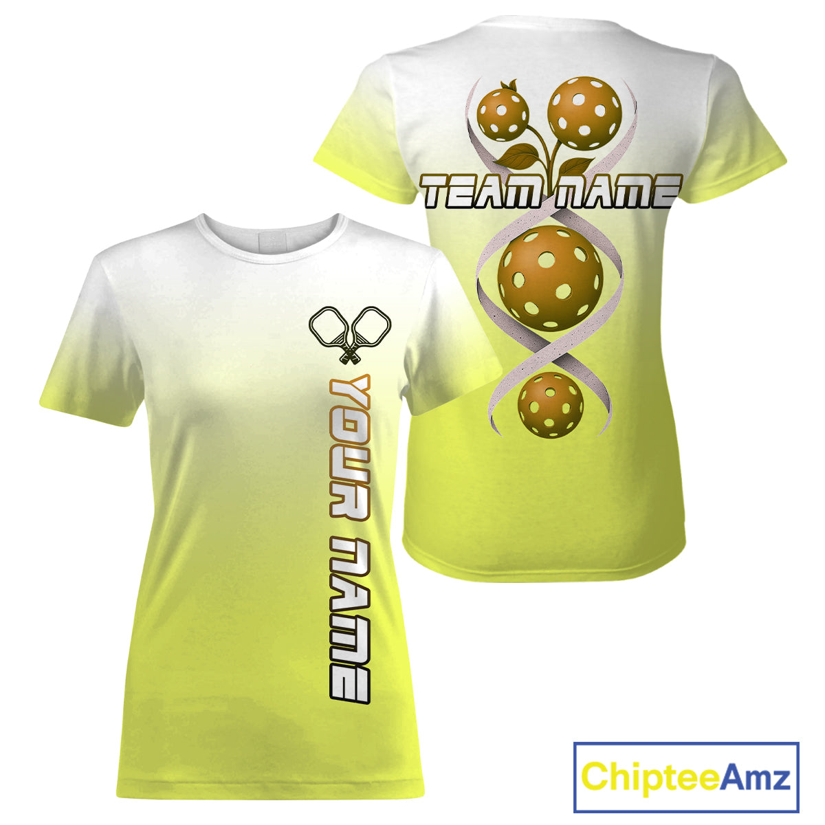 Yellow Pickleball It's In My DNA Custom Pickleball T-Shirt For Women, Pickleball Team NYN0955