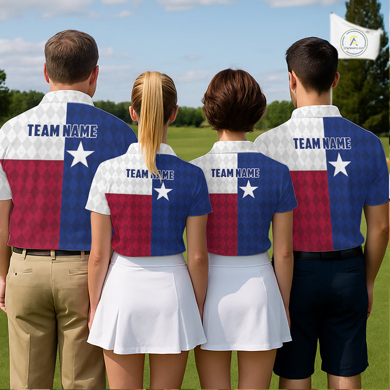 Texas Flag Golf Polo Shirt For Men Personalized Navy Argyle Golf Jersey Golf Team Apparel NYN5018
