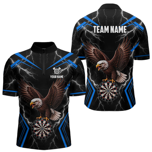Thunder Lightning Eagle Men's Quarter-Zip Dart Shirt, Personalized League Team Jersey
