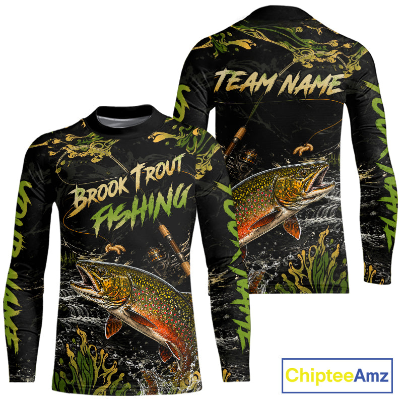 Personalized Brook Trout Performance Fishing Jerseys, Vintage Trout Fish Tournament Fishing Shirts NYN4314