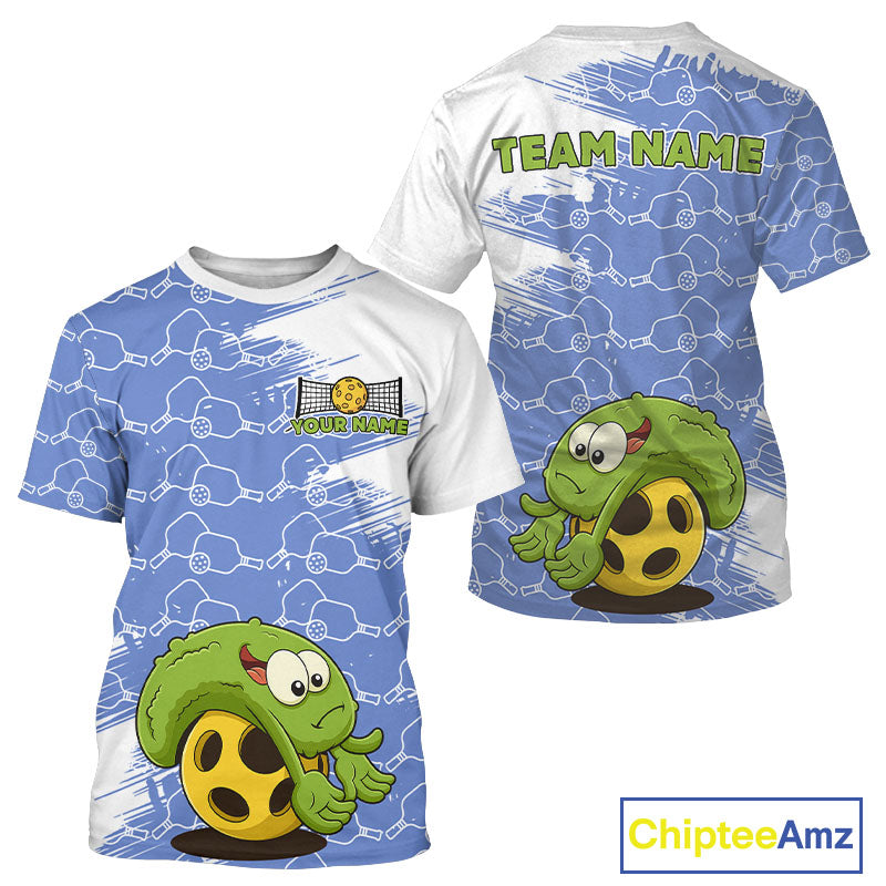Pickle Plays Pickleball Custom Pickleball T-Shirt For Men, Pickleball Gift | Blue NYN1106