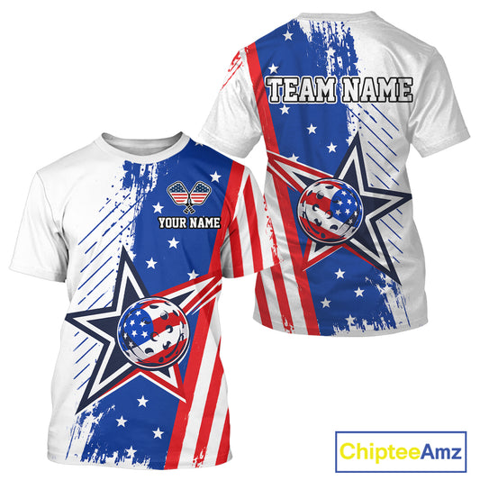 Red White Blue 250th Anniversary Pickleball Shirt For Men Patriotic USA Pickleball Jersey