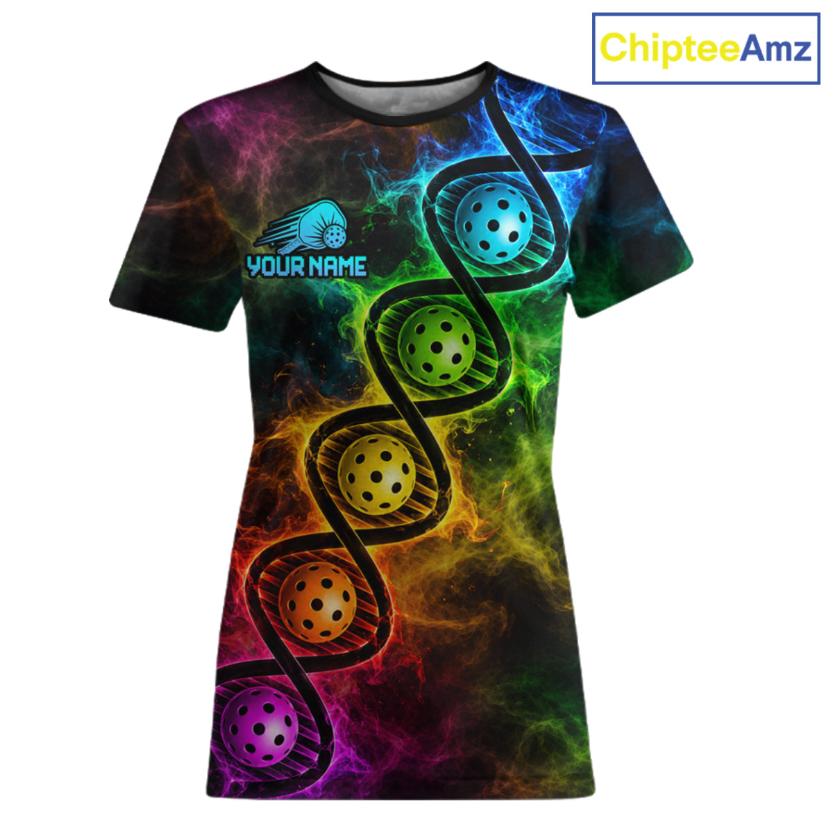 Custom Colorful Smoke Dna Pickleball Ball Pickleball Shirt For Women Dna Pickleball Team Uniform NYN4113