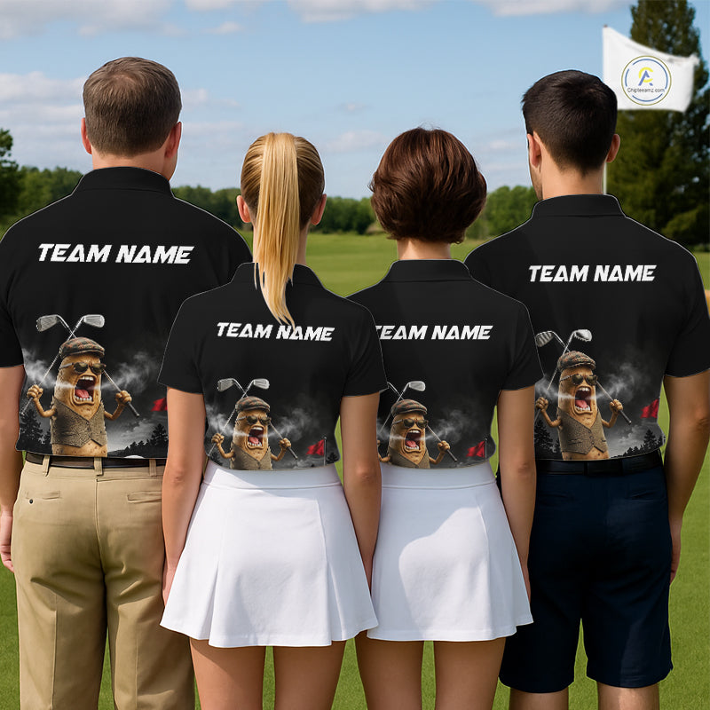 Custom Funny Golf Polo Shirt For Men Angry Potato Golfer Shirt Custom Name Team Golf Jersey NYN4331