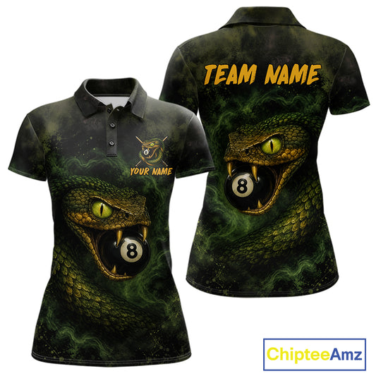 Cobra Billiard Shirt For Women Green 8 Ball Pool Jersey Personalized Billiard League Team Uniform NYN4485