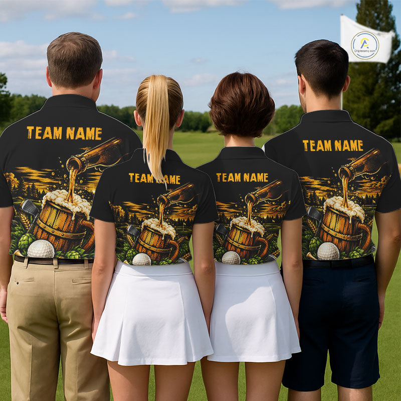 Custom Beer Pouring Golf Polo Shirt For Men Personalized Team Name Golf Tournament Apparel NYN4688