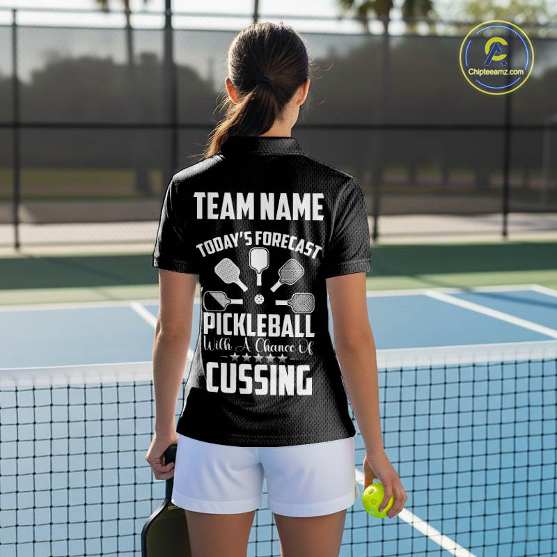 Custom Black-White Caro Pickleball Ball League Jerseys Women Pickleball Paddle Team Shirts NYN2145
