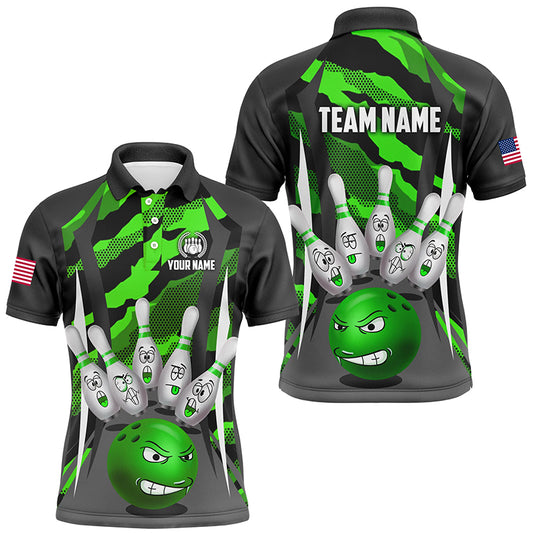 Custom Camo Bowling Shirt Men Bowling Team Jersey Polo Short Sleeves Muticolor QZT457