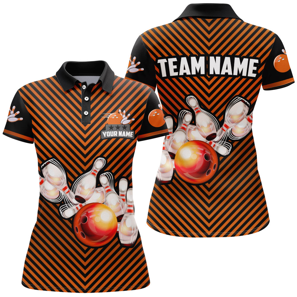 Custom Bowling Shirt for Women Personalized Bowling Jersey Bowling Team League Polo Shirt QZT68