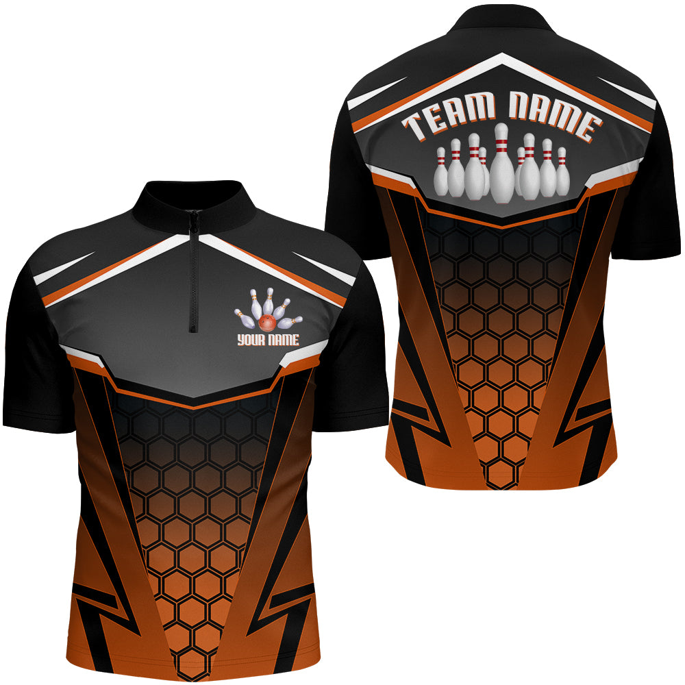 Custom Bowling Shirt for Men Bowling Jersey Bowling Team League Quarter-Zip Shirt QZT71