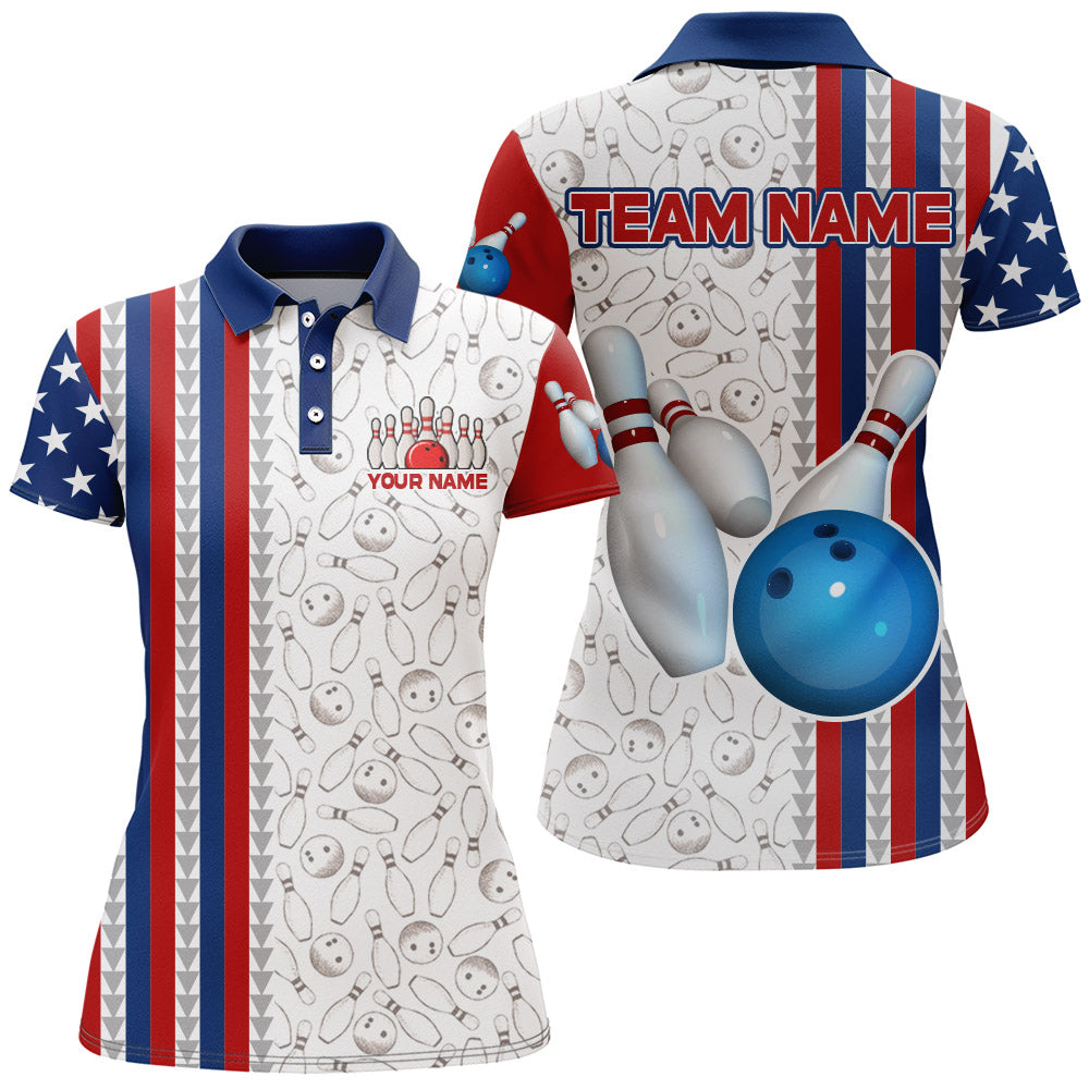 Custom Bowling Shirt for Women Bowling Jersey Bowling Team League Polo Shirt QZT73-4
