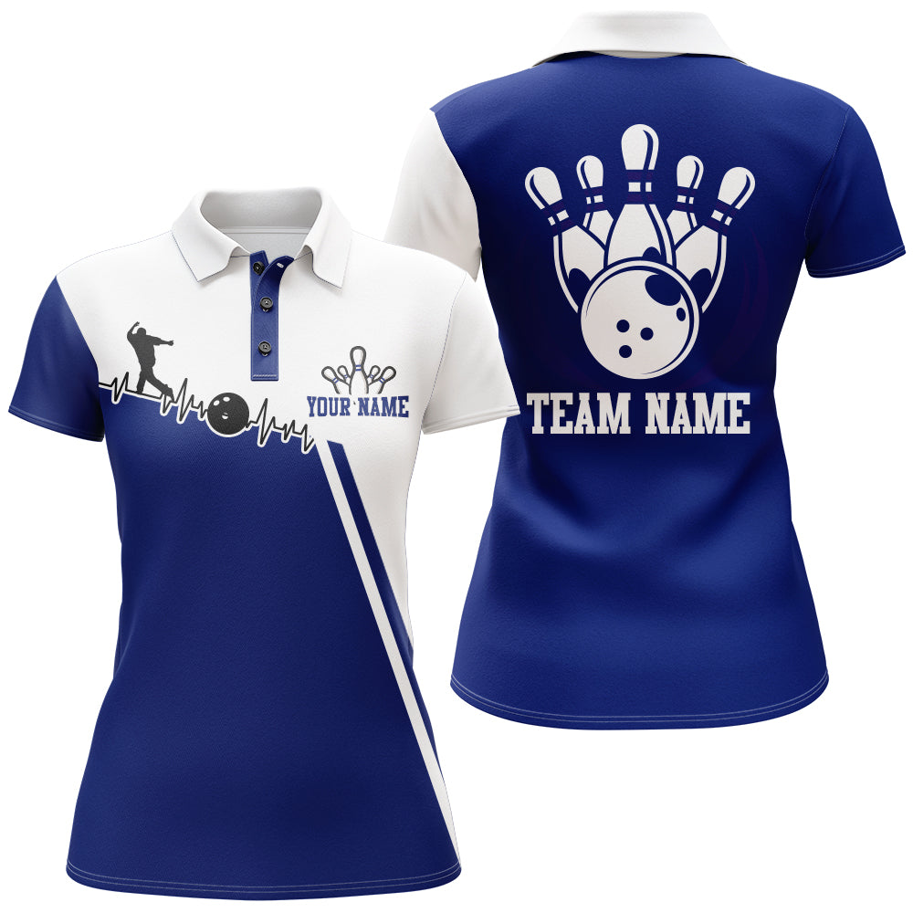 Camo Bowling Polo Shirt for Women Custom Bowling Team Shirt Bowlers Jersey QZT2