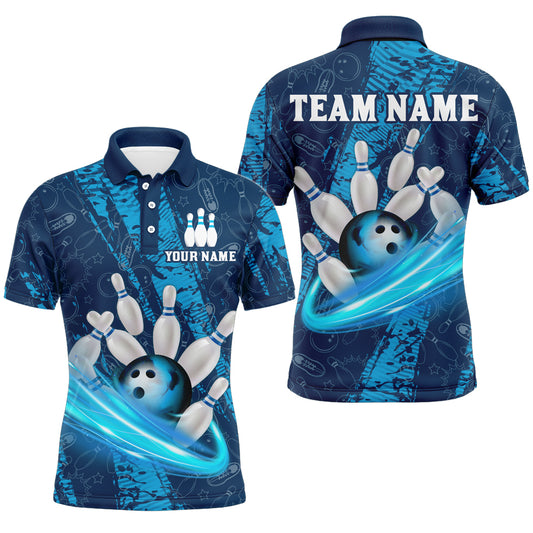 Custom Men 3D Bowling Shirts Bowling Team Jersey Polo Bowlers Gifts Multicolor QZT473