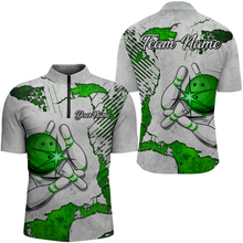 Load image into Gallery viewer, Personalized Unisex Bowling Jersey Quarter Zip Bowling Team Shirt for Men Bowler Gift QZT498