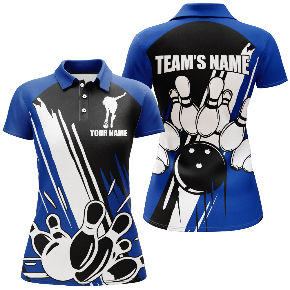 Bowling Polo Shirt for Women Custom Bowling Team Shirt Bowlers Jersey QZT16