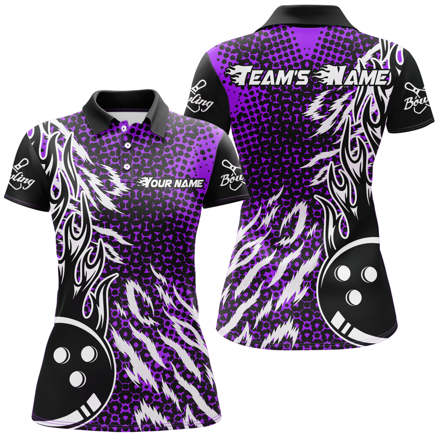 Personalized 3D Women's Bowling Team Jersey Bowling Shirt American Bowling Polo Shirt QZT43-8