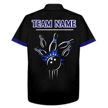 Load image into Gallery viewer, Black&Blue Bowling Shirt For Men & Women Custom Retro Bowling Jersey Hawaiian Bowling League Shirt BDT534