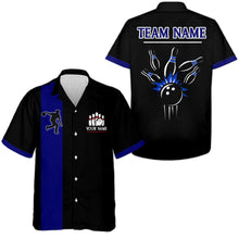 Load image into Gallery viewer, Black&Blue Bowling Shirt For Men & Women Custom Retro Bowling Jersey Hawaiian Bowling League Shirt BDT534