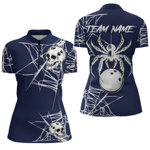Load image into Gallery viewer, Halloween Bowling 1/4 Zip Shirts Custom Skull Spider Web Bowling Jersey for Men & Women BDT551