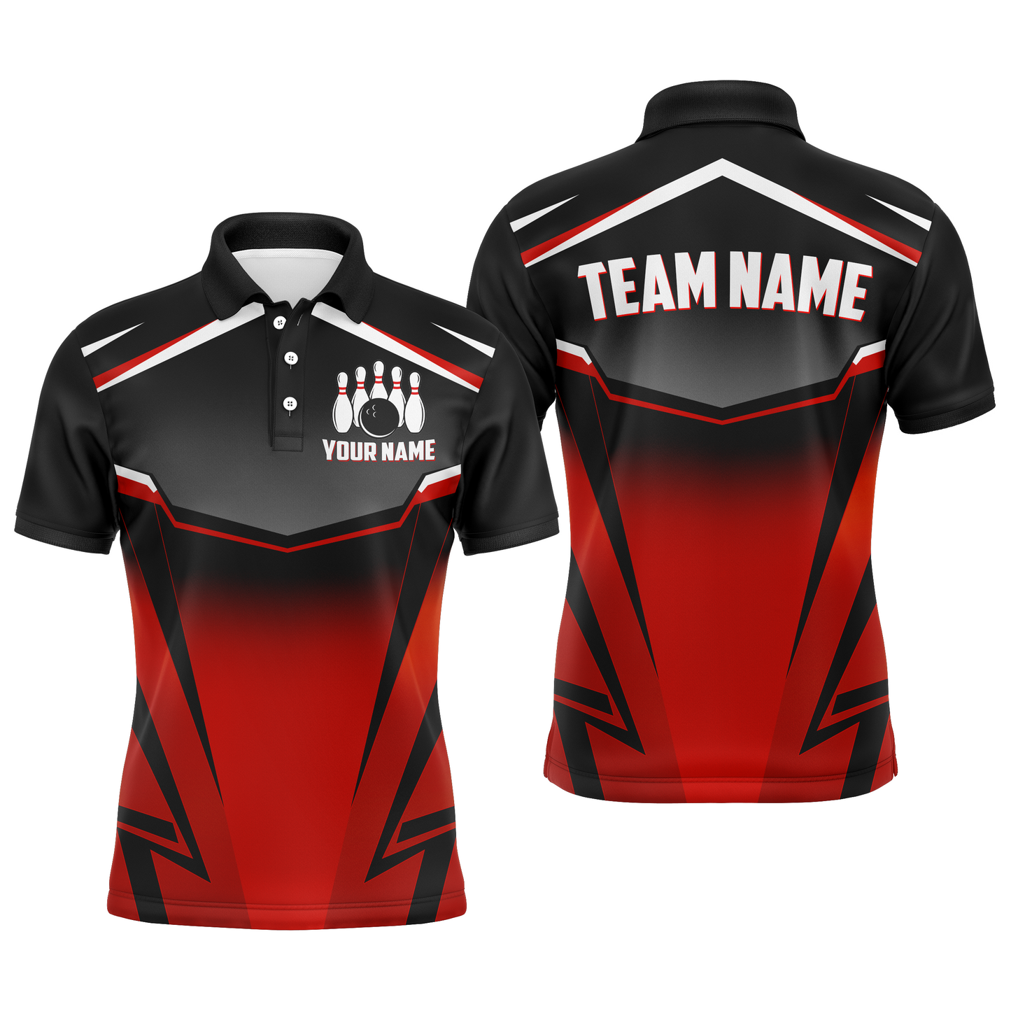 Custom Bowling Shirts Men & Women Red Bowling Team Jersey Unisex Polo Bowling Uniform BDT530