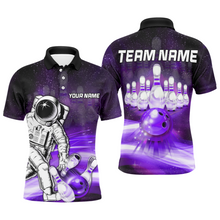 Load image into Gallery viewer, Astronaut Purple Bowling Shirts Men & Women Personalized Bowling Team Jersey Unisex Polo BDT532