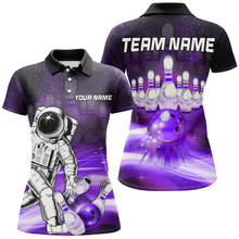 Load image into Gallery viewer, Astronaut Purple Bowling Shirts Men & Women Personalized Bowling Team Jersey Unisex Polo BDT532