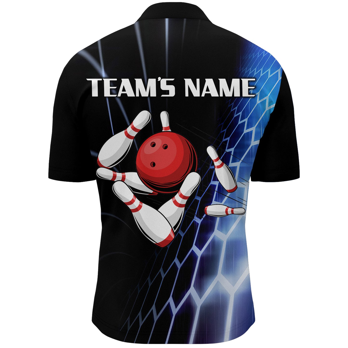 Custom Bowling Quarter-Zip Shirts For Men Vintage Bowling Jersey Black Bowling Team League Shirts BDT214