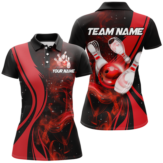 Red Bowling Shirt Personalized Men & Women Bowling Team Jersey Bowling Polo Shirts BDT570