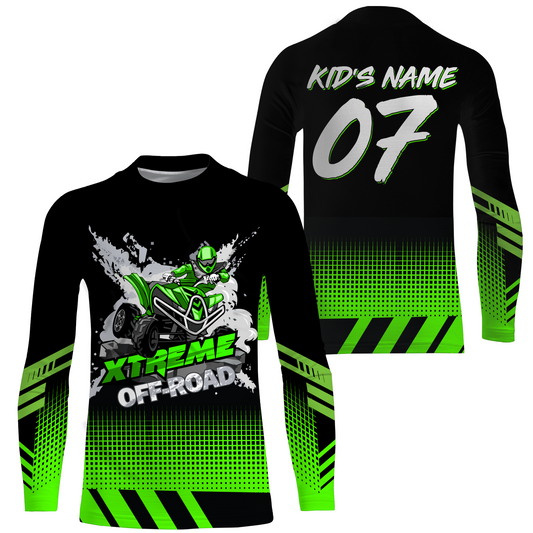 Custom ATV Motocross Jersey Green Upf30+ Kid Men Women Quad Bike Shirt Extreme Off-Road PDT846