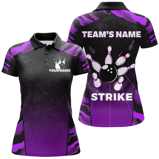 Camo Bowling Shirt Women Custom Bowling Polo Shirt Strike Bowling Team Jersey BDT328