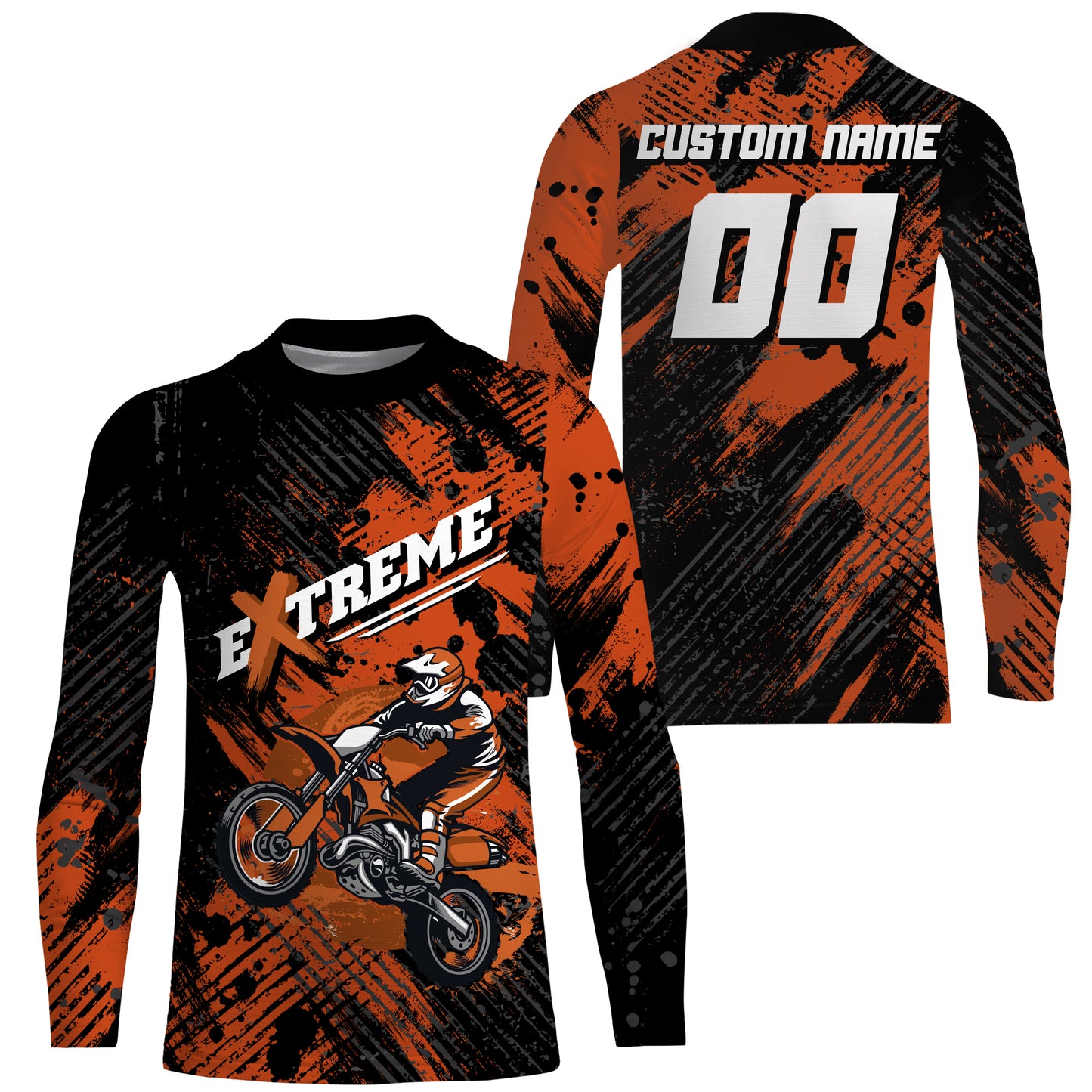 Custom Dirt Bike Jersey Kid Men Women Upf30+ Orange Motocross Racing Shirt Motorcycle PDT675