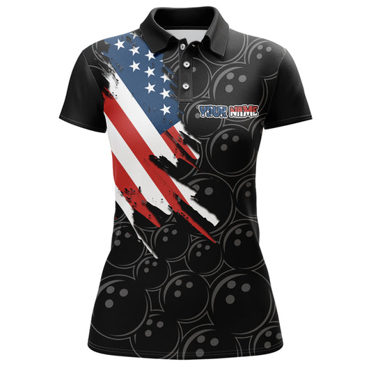 American Bowling Shirts Women Custom Bowling Polo Shirt Team League Bowling Jerseys BDT348