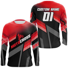 Load image into Gallery viewer, Motocross Racing Dirt Bike Jersey Red Upf30+ Motorcycle Shirt For Kid Men Women XM317