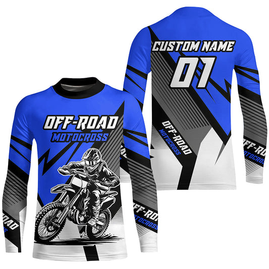 Blue Motocross Racing Off-road Jersey For Men Kid Dirt Bike Riding Shirt Women XM302