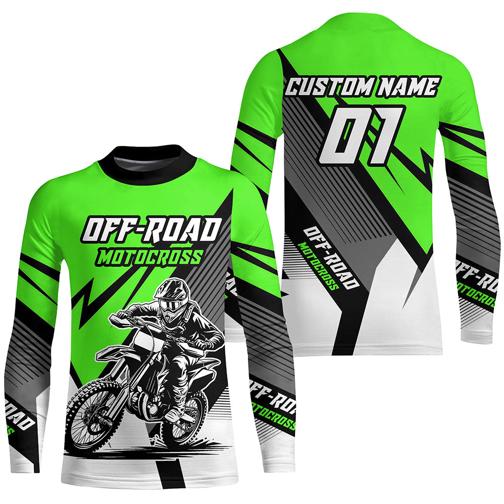 Green Motocross Racing Off-road Jersey For Men Kid Dirt Bike Riding Shirt Women XM302