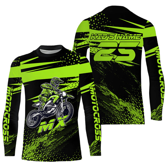 Green Motocross Racing Jersey Upf30+ Dirt Bike Shirt Motorcycle Off-Road MX Jersey XM290