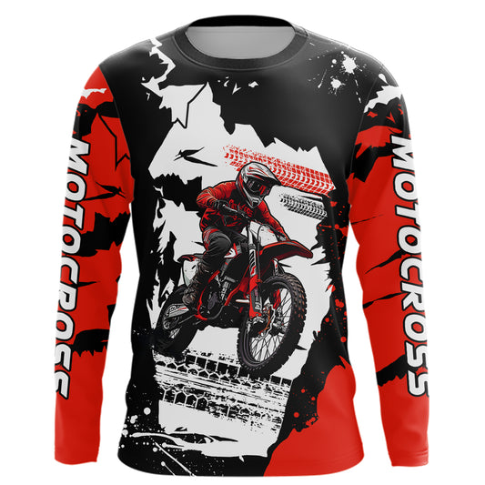 Dirt Bike Racing Jersey Red Upf30+ Motocross Shirt Men Kid Women Off-Road Jersey XM281
