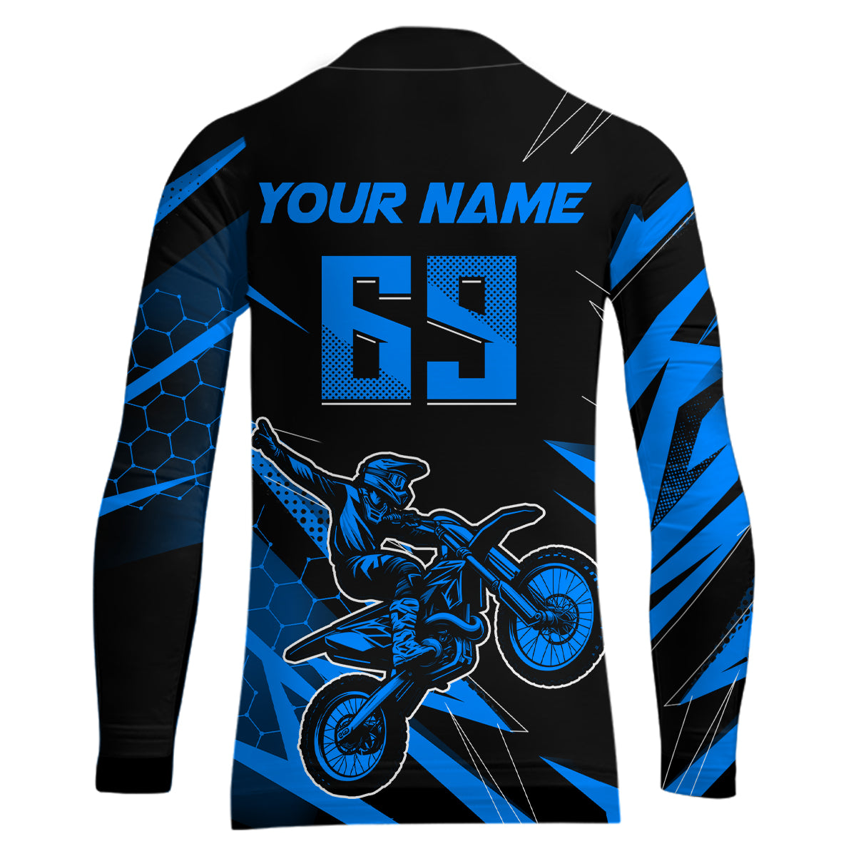 Motocross Jersey Kid Men Women Upf30+ Blue Racing Dirt Bike Shirt Off-Road Motorcycle XM286