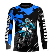 Load image into Gallery viewer, Motocross Racing Jersey Blue Upf30+ Motorcycle Dirt Bike Jersey Off-Road Shirt Men Kid Women XM298
