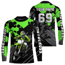 Load image into Gallery viewer, Motocross Racing Jersey Green Upf30+ Motorcycle Dirt Bike Jersey Off-Road Shirt Men Kid Women XM298