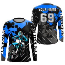 Load image into Gallery viewer, Motocross Racing Jersey Blue Upf30+ Motorcycle Dirt Bike Jersey Off-Road Shirt Men Kid Women XM298