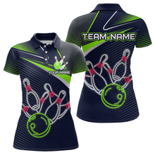 Load image into Gallery viewer, Custom Green&Blue Bowling Shirts for Men Women Team Bowling Polo & 1/4 Zip Shirt MBL41